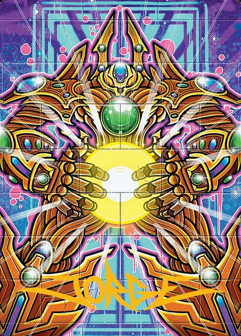 Brightglass Gearhulk // Brightglass Gearhulk, carta Magic di tipo Card // Card illustrata da Jorge Gutierrez Garcia