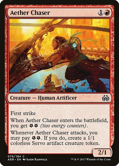 Aether Chaser, carta Magic di tipo Creature — Human Artificer illustrata da Jason Rainville