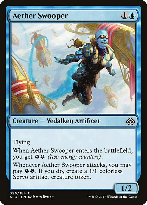 Aether Swooper, carta Magic di tipo Creature — Vedalken Artificer illustrata da James Ryman