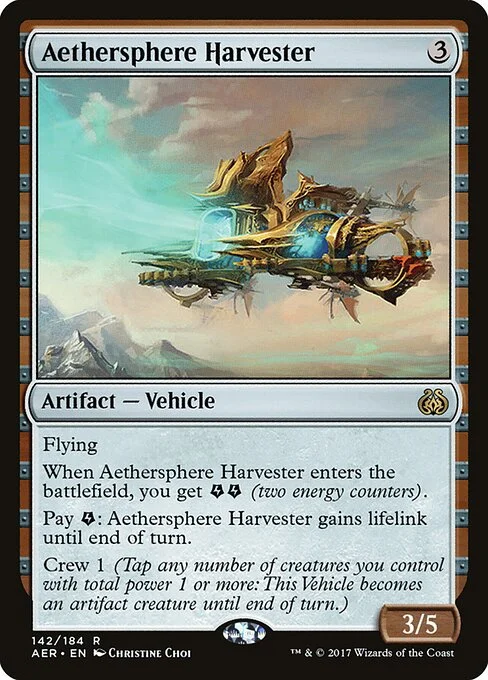 Aethersphere Harvester, carta Magic di tipo Artifact — Vehicle illustrata da Christine Choi