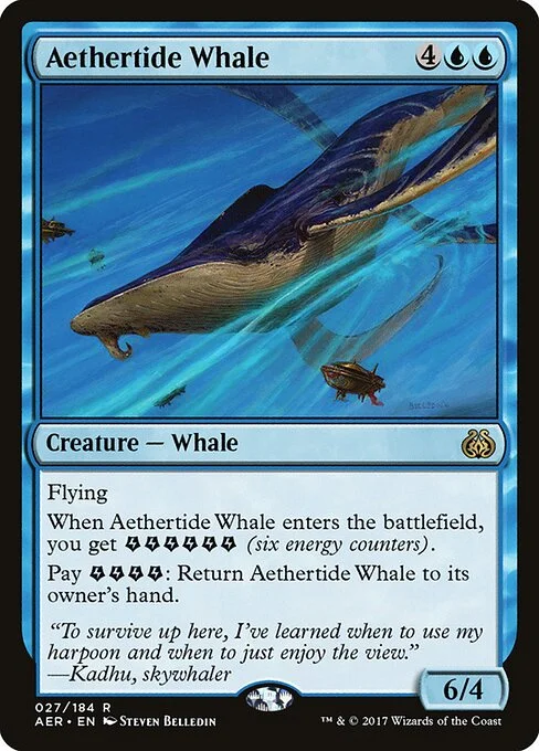 Aethertide Whale, carta Magic di tipo Creature — Whale illustrata da Steven Belledin
