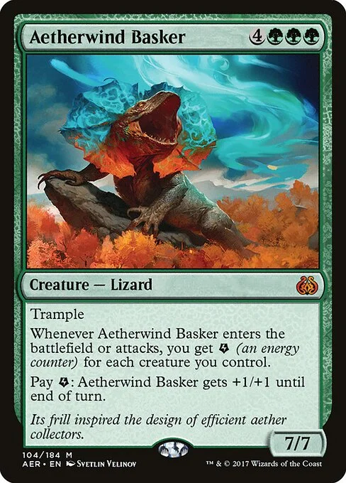 Aetherwind Basker, carta Magic di tipo Creature — Lizard illustrata da Svetlin Velinov