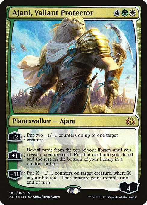 Ajani, Valiant Protector, carta Magic di tipo Legendary Planeswalker — Ajani illustrata da Anna Steinbauer