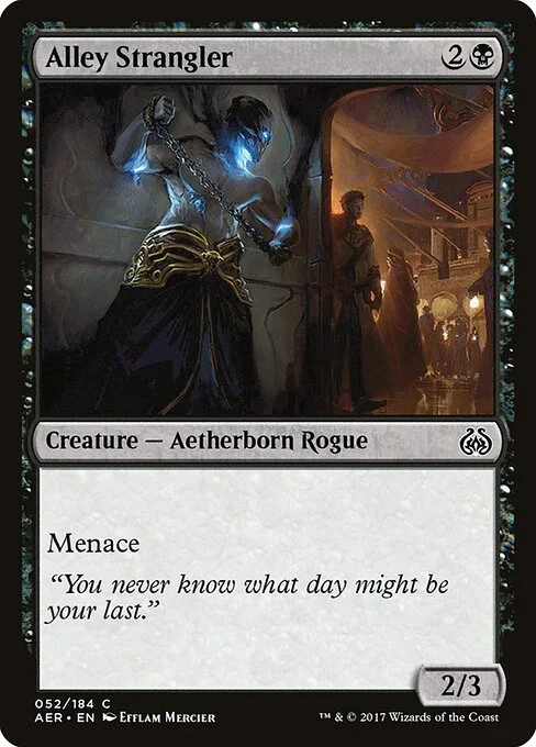 Alley Strangler, carta Magic di tipo Creature — Aetherborn Rogue illustrata da Enora Mercier
