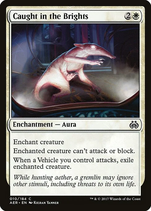 Caught in the Brights, carta Magic di tipo Enchantment — Aura illustrata da Kieran Yanner