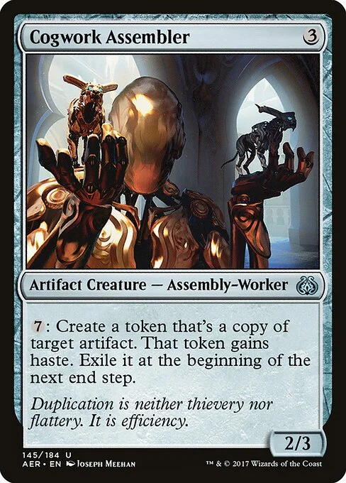 Cogwork Assembler, carta Magic di tipo Artifact Creature — Assembly-Worker illustrata da Joseph Meehan