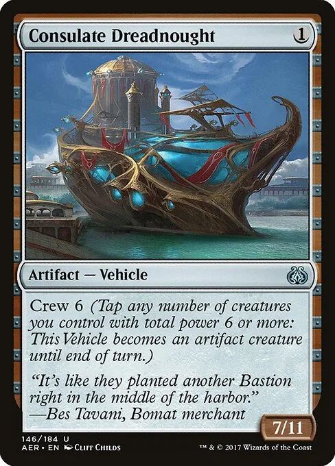 Consulate Dreadnought, carta Magic di tipo Artifact — Vehicle illustrata da Cliff Childs