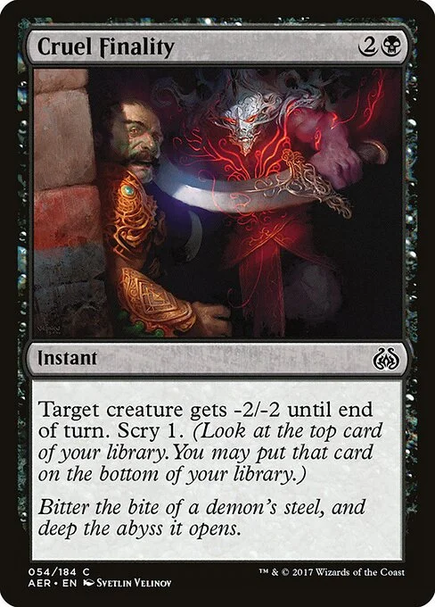 Cruel Finality, carta Magic di tipo Instant illustrata da Svetlin Velinov