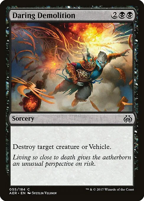 Daring Demolition, carta Magic di tipo Sorcery illustrata da Svetlin Velinov