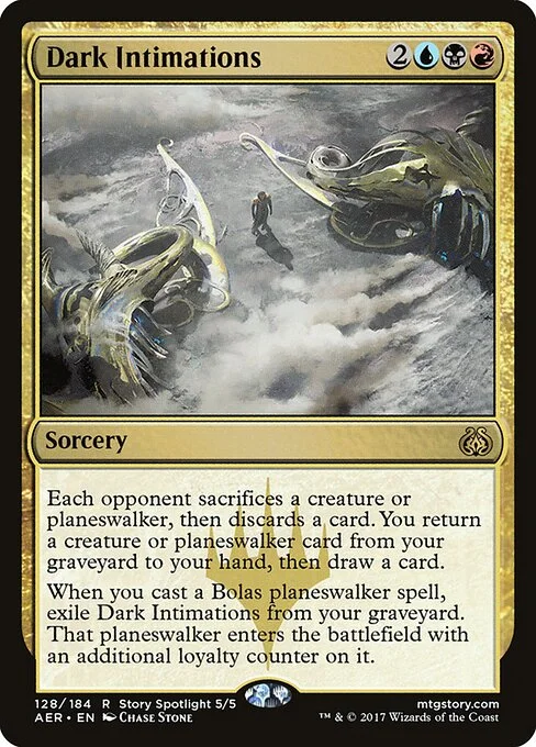 Dark Intimations, carta Magic di tipo Sorcery illustrata da Chase Stone