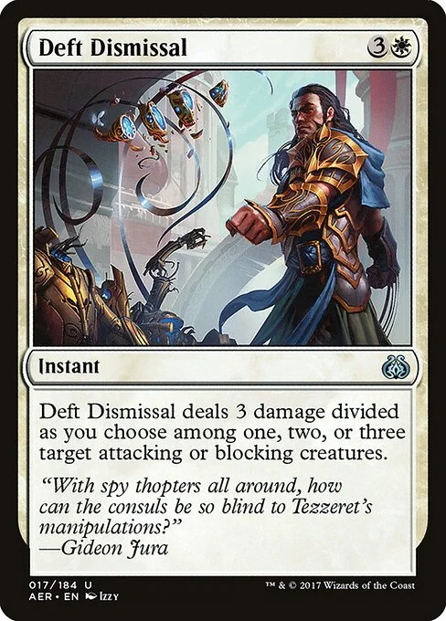 Deft Dismissal, carta Magic di tipo Instant illustrata da Izzy
