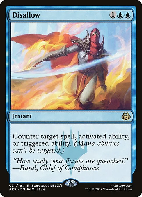 Disallow, carta Magic di tipo Instant illustrata da Min Yum