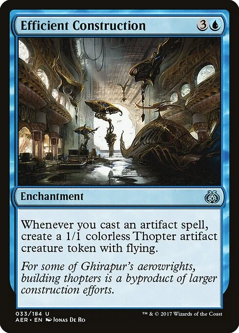 Efficient Construction, carta Magic di tipo Enchantment illustrata da Jonas De Ro