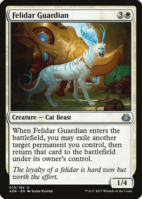 Felidar Guardian, carta Magic di tipo Creature — Cat Beast illustrata da Jakub Kasper