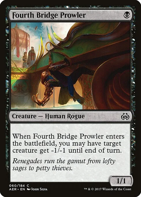 Fourth Bridge Prowler, carta Magic di tipo Creature — Human Rogue illustrata da John Silva