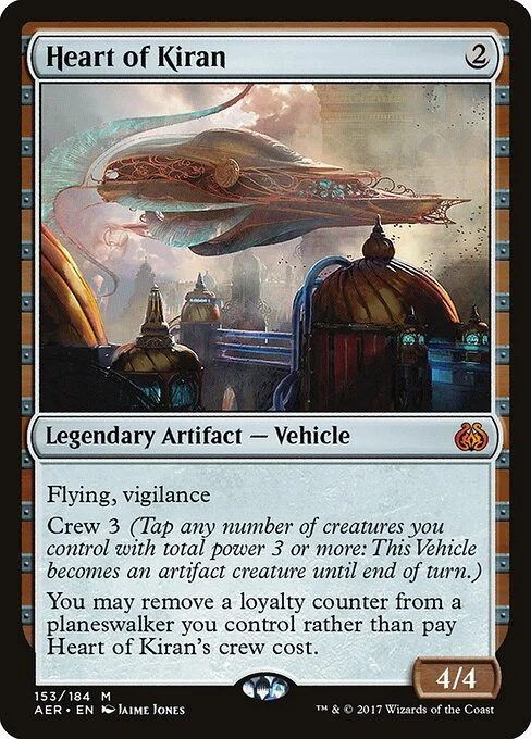 Heart of Kiran, carta Magic di tipo Legendary Artifact — Vehicle illustrata da Jaime Jones