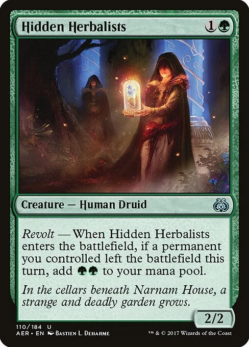 Hidden Herbalists, carta Magic di tipo Creature — Human Druid illustrata da Bastien L. Deharme