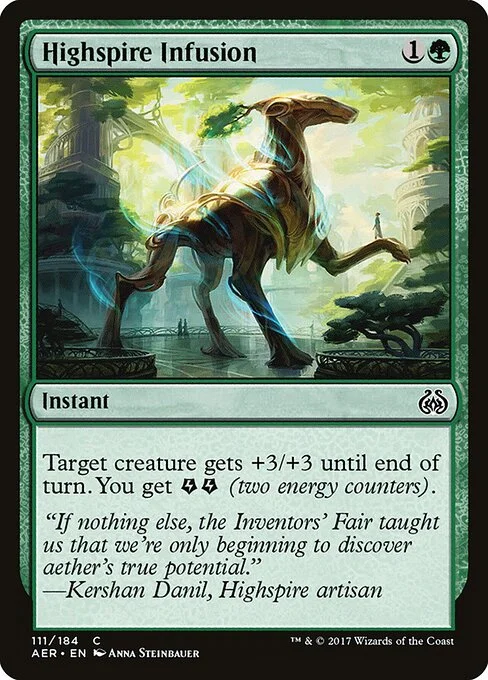 Highspire Infusion, carta Magic di tipo Instant illustrata da Anna Steinbauer