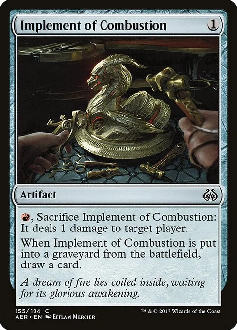 Implement of Combustion, carta Magic di tipo Artifact illustrata da Enora Mercier