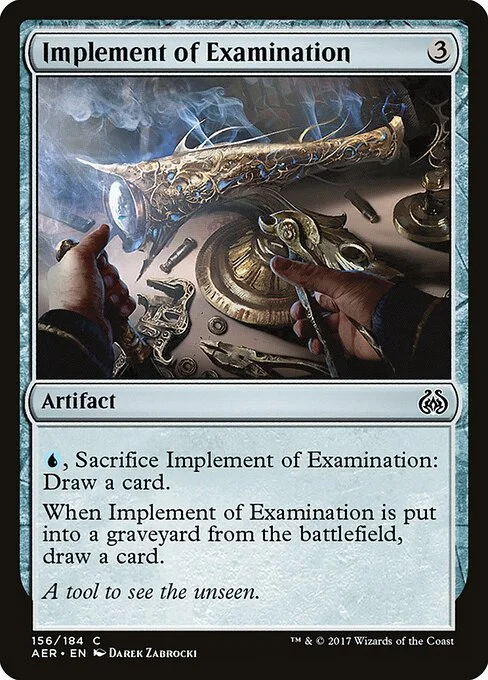 Implement of Examination, carta Magic di tipo Artifact illustrata da Darek Zabrocki