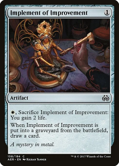 Implement of Improvement, carta Magic di tipo Artifact illustrata da Kieran Yanner