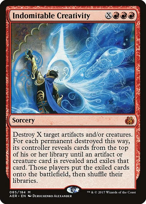 Indomitable Creativity, carta Magic di tipo Sorcery illustrata da Deruchenko Alexander
