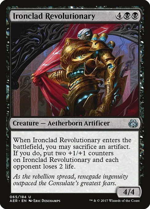 Ironclad Revolutionary, carta Magic di tipo Creature — Aetherborn Artificer illustrata da Eric Deschamps