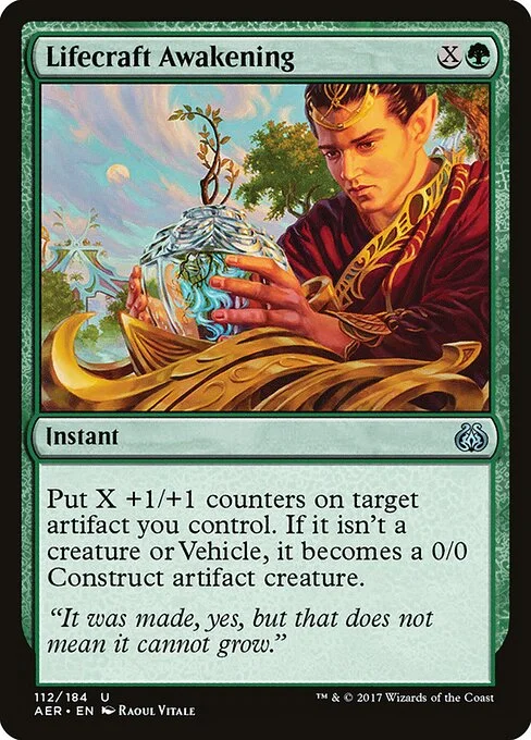 Lifecraft Awakening, carta Magic di tipo Instant illustrata da Raoul Vitale