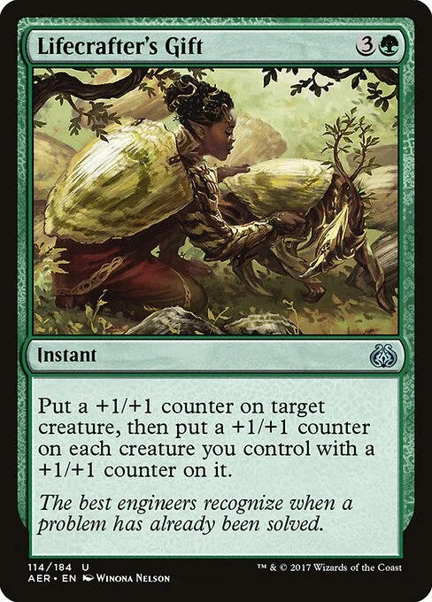Lifecrafter's Gift, carta Magic di tipo Instant illustrata da Winona Nelson
