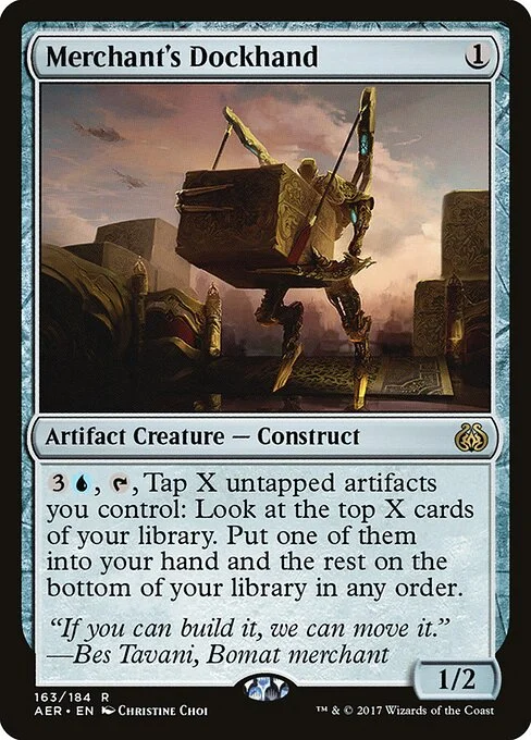 Merchant's Dockhand, carta Magic di tipo Artifact Creature — Construct illustrata da Christine Choi