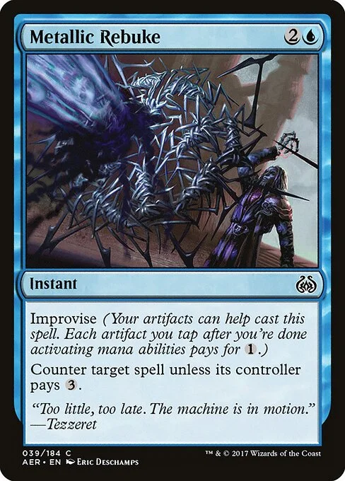 Metallic Rebuke, carta Magic di tipo Instant illustrata da Eric Deschamps