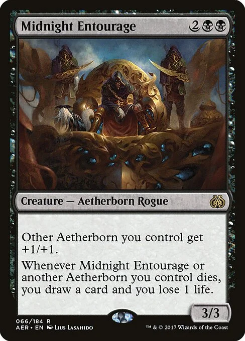 Midnight Entourage, carta Magic di tipo Creature — Aetherborn Rogue illustrata da Lius Lasahido