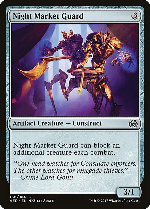 Night Market Guard, carta Magic di tipo Artifact Creature — Construct illustrata da Steve Argyle