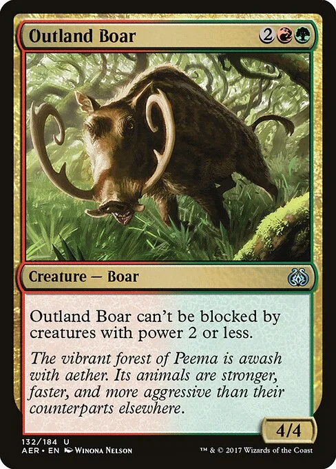 Outland Boar, carta Magic di tipo Creature — Boar illustrata da Winona Nelson