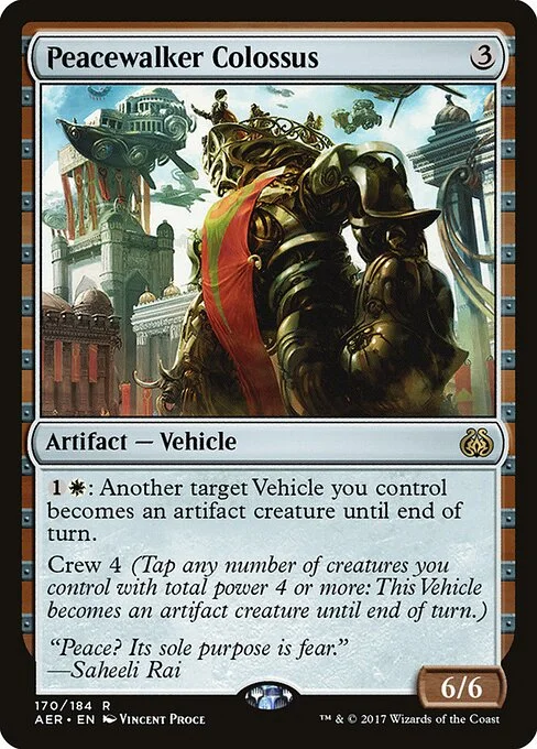 Peacewalker Colossus, carta Magic di tipo Artifact — Vehicle illustrata da Vincent Proce