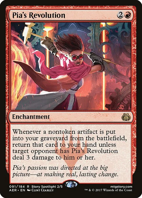 Pia's Revolution, carta Magic di tipo Enchantment illustrata da Clint Cearley