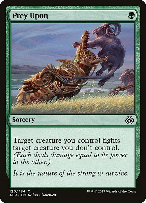Prey Upon, carta Magic di tipo Sorcery illustrata da Ryan Pancoast