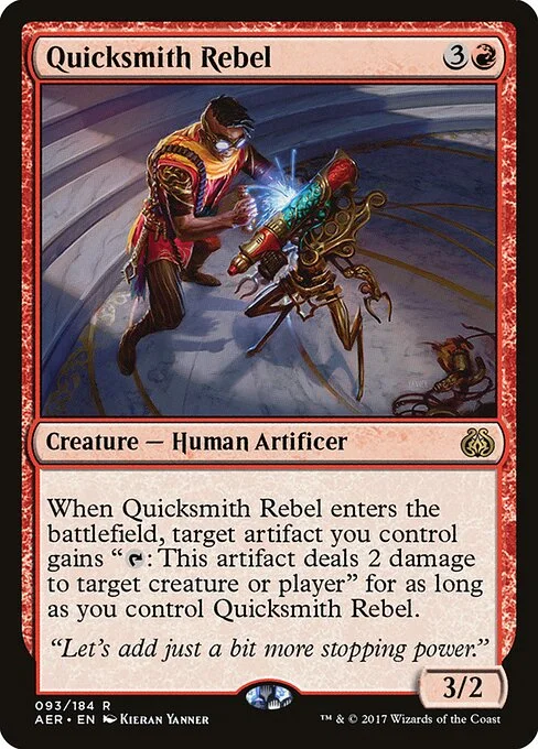 Quicksmith Rebel, carta Magic di tipo Creature — Human Artificer illustrata da Kieran Yanner