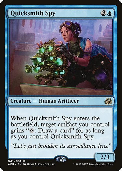 Quicksmith Spy, carta Magic di tipo Creature — Human Artificer illustrata da Ryan Alexander Lee