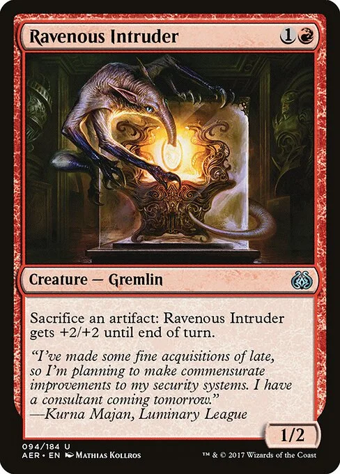 Ravenous Intruder, carta Magic di tipo Creature — Gremlin illustrata da Mathias Kollros