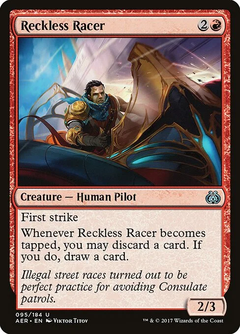 Reckless Racer, carta Magic di tipo Creature — Human Pilot illustrata da Viktor Titov