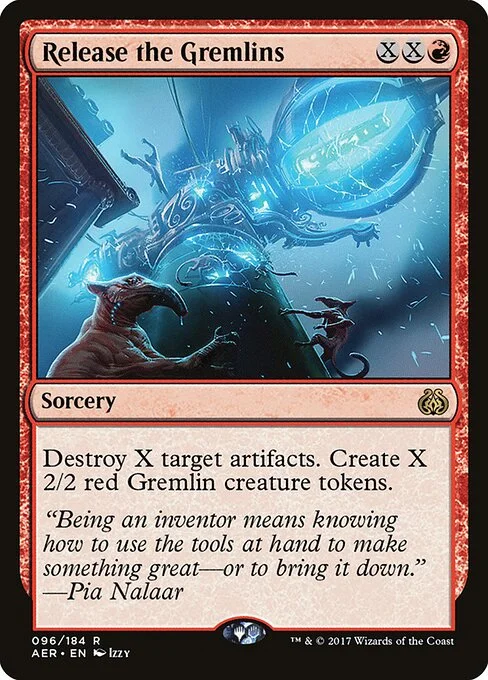 Release the Gremlins, carta Magic di tipo Sorcery illustrata da Izzy