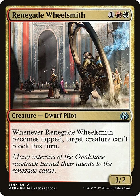 Renegade Wheelsmith, carta Magic di tipo Creature — Dwarf Pilot illustrata da Darek Zabrocki