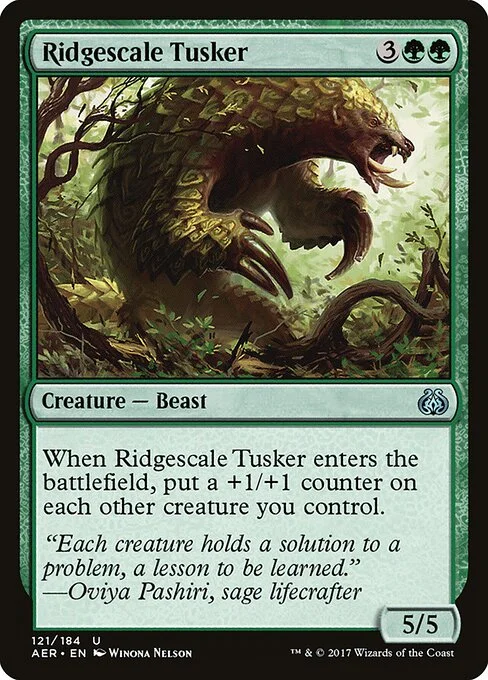 Ridgescale Tusker, carta Magic di tipo Creature — Pangolin Beast illustrata da Winona Nelson