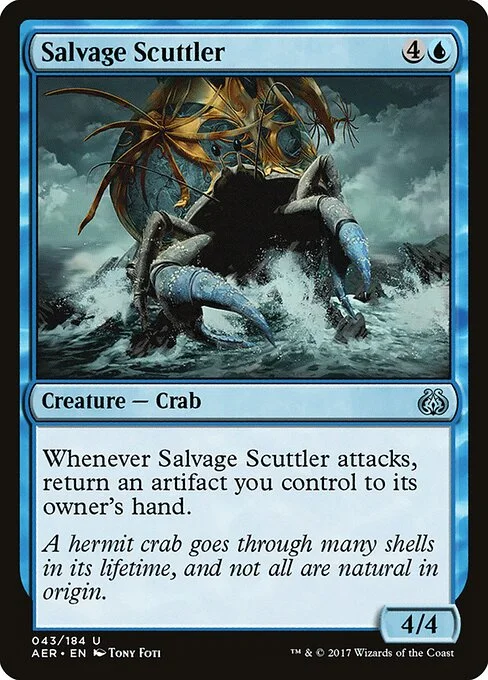 Salvage Scuttler, carta Magic di tipo Creature — Crab illustrata da Tony Foti