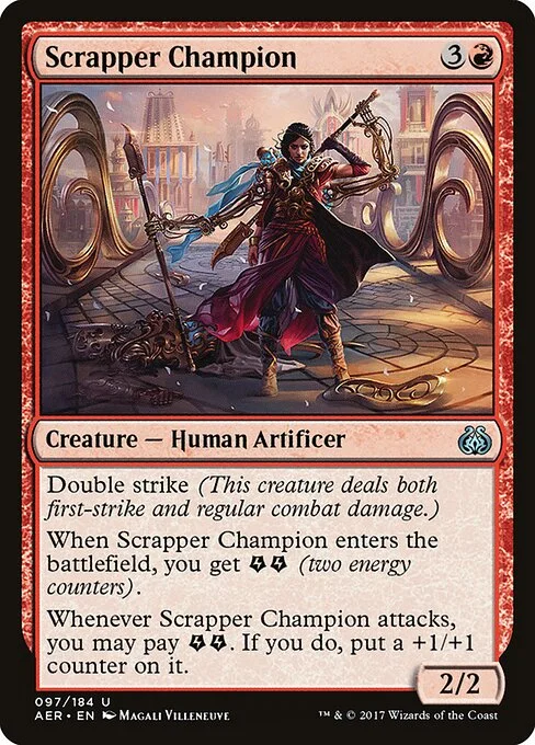 Scrapper Champion, carta Magic di tipo Creature — Human Artificer illustrata da Magali Villeneuve
