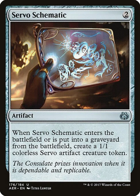 Servo Schematic, carta Magic di tipo Artifact illustrata da Titus Lunter