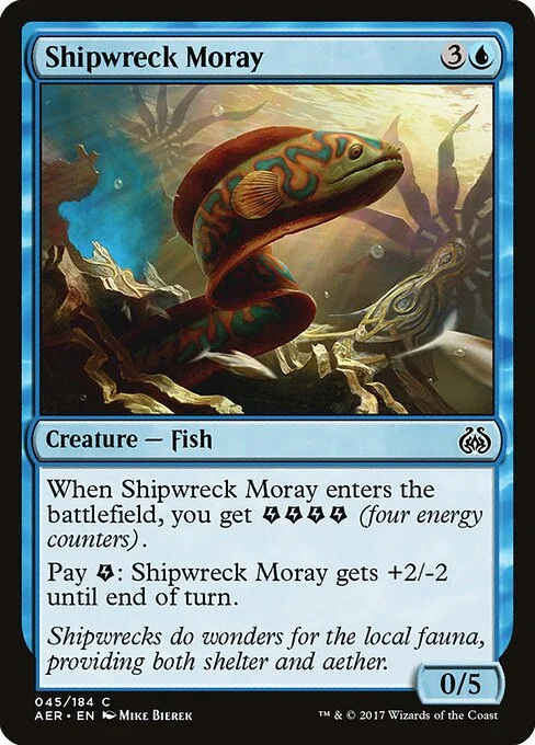 Shipwreck Moray, carta Magic di tipo Creature — Fish illustrata da Mike Bierek