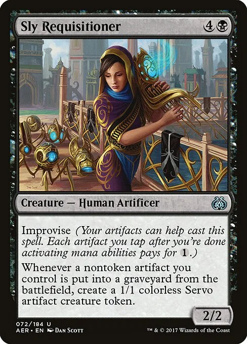 Sly Requisitioner, carta Magic di tipo Creature — Human Artificer illustrata da Dan Murayama Scott
