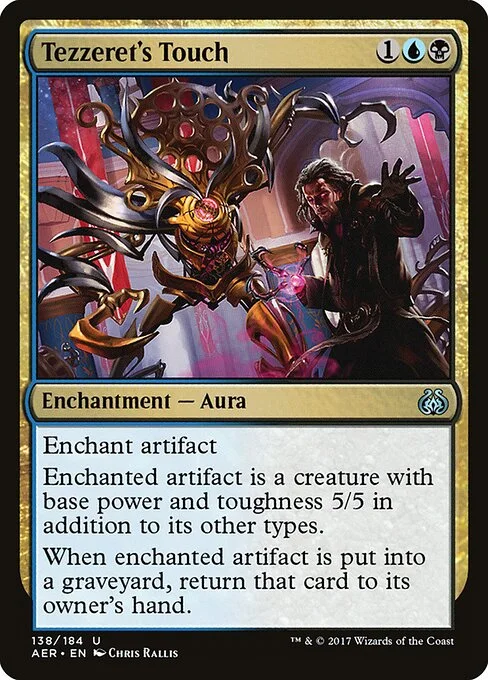 Tezzeret's Touch, carta Magic di tipo Enchantment — Aura illustrata da Chris Rallis
